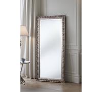 Yearn Mirrors Carved Framed Bevelled Full Length Mirror Silver 169X77Cm Silver One Size