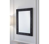Yearn Mirrors Carved Framed Bevelled Mirror Black 77X62Cm Black One Size