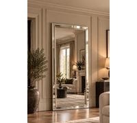 Yearn Mirrors Champagne framed bevelled full length mirror 166.5x75cm in Silver | Size: 166.5x75 cm Yearn Mirrors Silver 166.5x75 cm