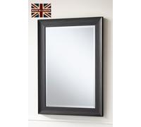 Yearn Mirrors Charcoal Grey Scooped Framed Mirror 117x91.5cm | Size: 117x91.5 cm Yearn Mirrors Grey 117x91.5 cm