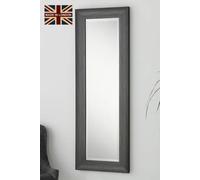 Yearn Mirrors Charcoal Grey Scooped Framed Mirror 129.5X45.5Cm Grey