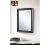 Yearn Mirrors Charcoal Grey Scooped Framed Mirror 76x61cm | Size: 76x61 cm Yearn Mirrors Grey 76x61 cm