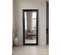 Yearn Mirrors Diamont Full Length Framed Black Bevelled Mirror Black One Size