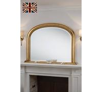 Yearn Mirrors Diana Overmantle Arched Gold Bevelled Mirror Gold One Size