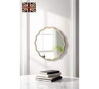 Yearn Mirrors Gold Ripple Framed Circular Wall Mirror 60X60Cm Gold