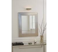 Yearn Mirrors Hammered Silver Framed Bevelled Mirror In Metallic Silver Metallic Silver
