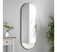 Yearn Mirrors Large Full Length Black Curved Mirror 150X60Cm Black One Size