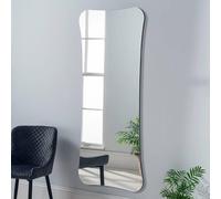 Yearn Mirrors Large Full Length Irregular Curved Mirror In Black Black One Size