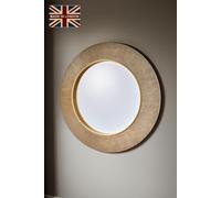 Yearn Mirrors Large Round Gold Ribbed Mirror Bevelled Yearn Mirrors Gold