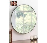 Yearn Mirrors Minimal Round Bevelled Mirror Black 46Cm Black