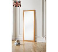 Yearn Mirrors Oak Effect Full Length Slim Framed Bevelled Mirror In Light Oak Light Oak One Size