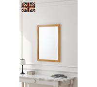 Yearn Mirrors Oak Effect Slim Framed Bevelled Mirror In Light Oak Light Oak