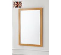 Yearn Mirrors Oak Effect Slim Framed Bevelled Mirror In Light Oak Light Oak