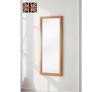 Yearn Mirrors Oak Effect Tall Slim Framed Bevelled Mirror In Light Oak Light Oak
