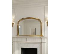 Yearn Mirrors Overmantle Arched Contemporary Mirror Gold 112(w)x77cm(h) in Metallic Gold Yearn Mirrors Metallic Gold