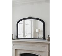 Yearn Mirrors Overmantle Mirror Arched 127(w) x 89cm(h) Victorian Mirror in Black Yearn Mirrors Black