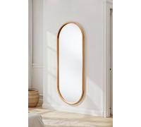 Yearn Mirrors Quebec Solid Oak Full Length Oval Mirror In Light Oak Light Oak One Size