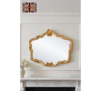Yearn Mirrors Regency Decorative Landscape Mirror Gold in Metallic Gold Yearn Mirrors Metallic Gold