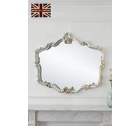 Yearn Mirrors Regency Decorative Landscape Mirror Silver in Metallic Silver Yearn Mirrors Metallic Silver
