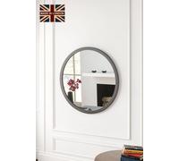 Yearn Mirrors Round Wall Mirror Dark Grey 90cm Yearn Mirrors Dark Grey