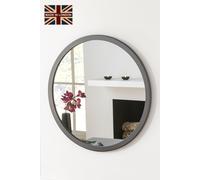 Yearn Mirrors Round Wall Mirror Grey 102cm in Dark Grey Yearn Mirrors Dark Grey