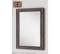 Yearn Mirrors Rustic Grey Wood Effect Scooped Framed Mirror 117X91.5Cm In Pale Green Pale Green