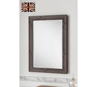 Yearn Mirrors Rustic Grey Wood Effect Scooped Framed Mirror 129.5X76Cm In Pale Green Pale Green