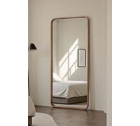 Yearn Mirrors Sherwood Curved Walnut Full Length Mirror Walnut