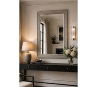 Yearn Mirrors Silvery Champagne Rectangular Mirror 100.5X72.5Cm In Metallic Silver Metallic Silver