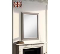 Yearn Mirrors Silvery Champagne Rectangular Mirror 116x90.5cm in Metallic Silver | Size: 116x90.5 cm Yearn Mirrors Metallic Silver 116x90.5 cm