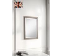 Yearn Mirrors Silvery Champagne Rectangular Mirror 90.5x65cm in Metallic Silver | Size: 90.5x65 cm Yearn Mirrors Metallic Silver 90.5x65 cm