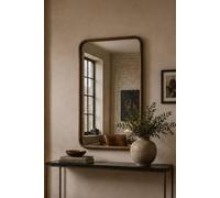 Yearn Mirrors Solid Oak Curved Warm Wood Wall Mirror in Walnut Yearn Mirrors Walnut