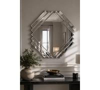 Yearn Mirrors Timeless Art Deco Bevelled Mirror In Black Black