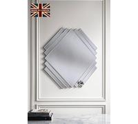 Yearn Mirrors Timeless Art Deco Bevelled Mirror In Black Black One Size