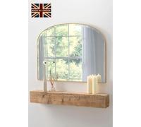 Yearn Mirrors Yearn Arched Mantle Mirror Gold 92cm(w) x 71cm(h) | Size: 92 cm(w) x 71 cm(h) Yearn Mirrors Gold 92 cm(w) x 71 cm(h)