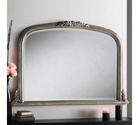 Overmantle Beaded Mirror Silver 102(w)x66cm(h) - Silver