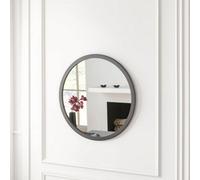Yearn Simple Round Wall Mirror Grey 50Cm