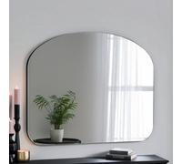 Yearn Mirrors Soho Curved Black Arch Overmantle Mirror, Black