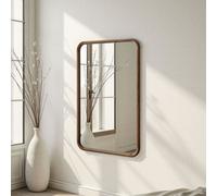 Yearn Solid Oak Curved Warm Wood Wall Mirror