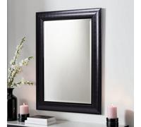 Yearn Textured Black Framed Wall Mirror 118X92.5Cm