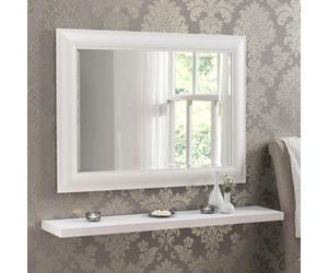 Yearn Textured White Framed Wall Mirror 130.5X77Cm
