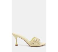 Yearning' Flower Detail Heeled Mule Sandal Novo Lemon 5