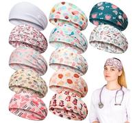 Yearntown 12 Pcs Labor and Delivery Nurse Headbands for Women Non Slip Nursing Headbands with Buttons for Mask Work Accessories Ear Protection Hair Bands Gift for Nicu Obstetrics Nurse Doctor