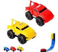 Yearpilrim Magnetic Wall Climbing Toy Car, Cars That Drive on Walls and Ceiling, Anti-Gravity Wall Climbing Magnetic Track Toy Car (Red+Yellow)