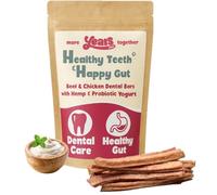 YEARS 2-in-1 Beef & Chicken Natural Dog Dental Chews for Digestion | 120g | Probiotic Yogurt & Hemp Organic Dog Treat