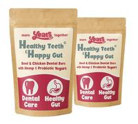 YEARS 2-in-1 Beef & Chicken Natural Dog Dental Chews for Digestion | 2 x 120g | Probiotic Yogurt & Hemp Organic Dog Treat