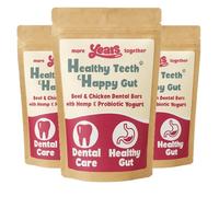 YEARS 2-in-1 Beef & Chicken Natural Dog Dental Chews for Digestion | 3 x 120g | Probiotic Yogurt & Hemp Organic Dog Treat