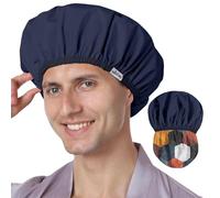 Years calm Shower Cap Reusable Waterproof for Men, Dual-Layer Design, Protects Hair in Shower, Spa, Travel & Cooking, Adjustable Elastic for Comfortable Fit (Colorful Geometric, One Size)