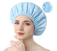 Years calm Shower Caps For Women Reusable Waterproof,Pattern And Solid Color Dual-Layer Design For Dual-Layer Usable,Protects Hair In Shower, Spa, Cooking, Clean & Travel (Blue, Extra Large)