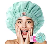 Years Calm Water-Activated Large Satin-Lined Shower Cap for Women(Aqua)